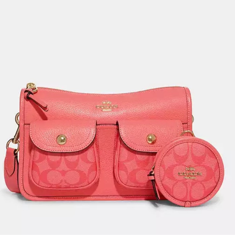 Pennie Crossbody With Coin Case With Signature Canvas Detail- COACH B2261-CA906